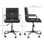 Lot de 2 chaises de bureau fauteuil manager pivotant hauteur réglable revêtement synthétique capitonné noir