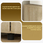 Armoire de bureau à 2 niveaux, meuble de rangement bureau avec 2 portes, serrures et clés, 80x40x80cm, chêne