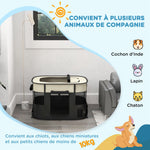 Parc enclos pliable pour chien chat petits animaux en tissu Oxford avec rangement 94 x 74 x 60 cm blanc crème et noir