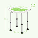 Siège de Douche réglable en Hauteur Tabouret de Douche Ergonomique Pieds antidérapants Charge Max. 135 Kg alu HDPE Vert