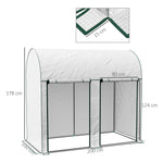 Serre de jardin 2 m² dim. 2L x 1l x 1,78H m 2 Portes zippées enroulables Acier PE Haute densité 140 g/m² Anti-UV blanc