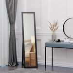 Miroir sur Pied et Mural Rectangulaire, Miroir de Sol Pleine Longueur pour Dressing, Chambre, Salon, 37 x 37 x 154 cm, Noir