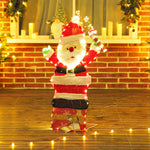 Père Noël lumineux de 90 cm avec 97 LED blanc chaud, décoration de Noël pour intérieur et extérieur