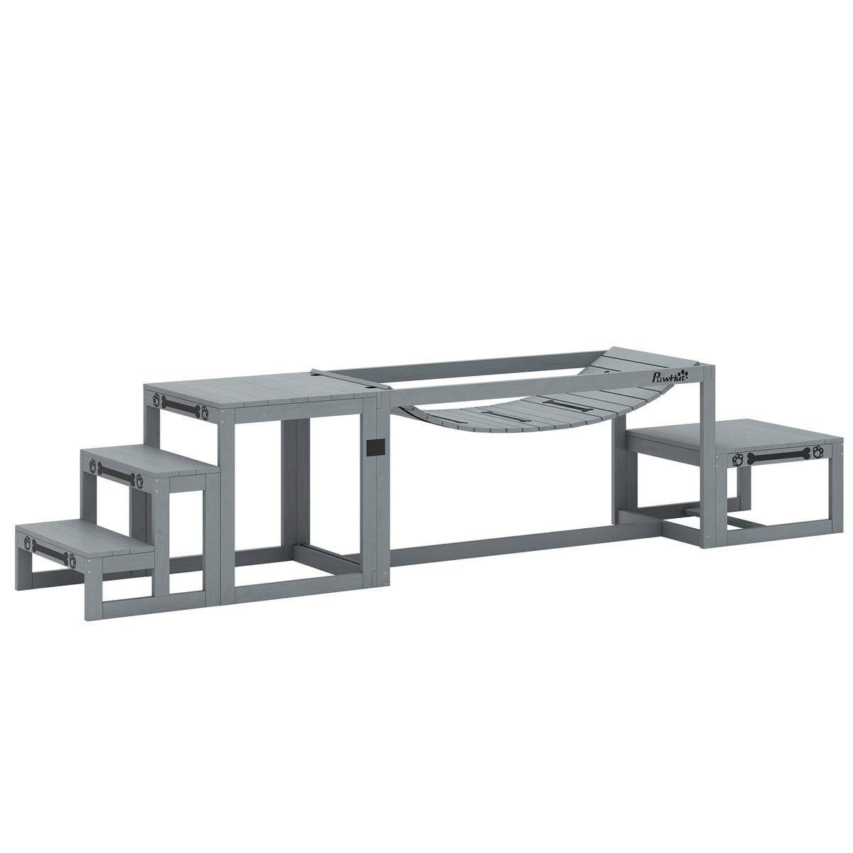 Dog agility training equipment 3-piece solid wood dog agility kit gray