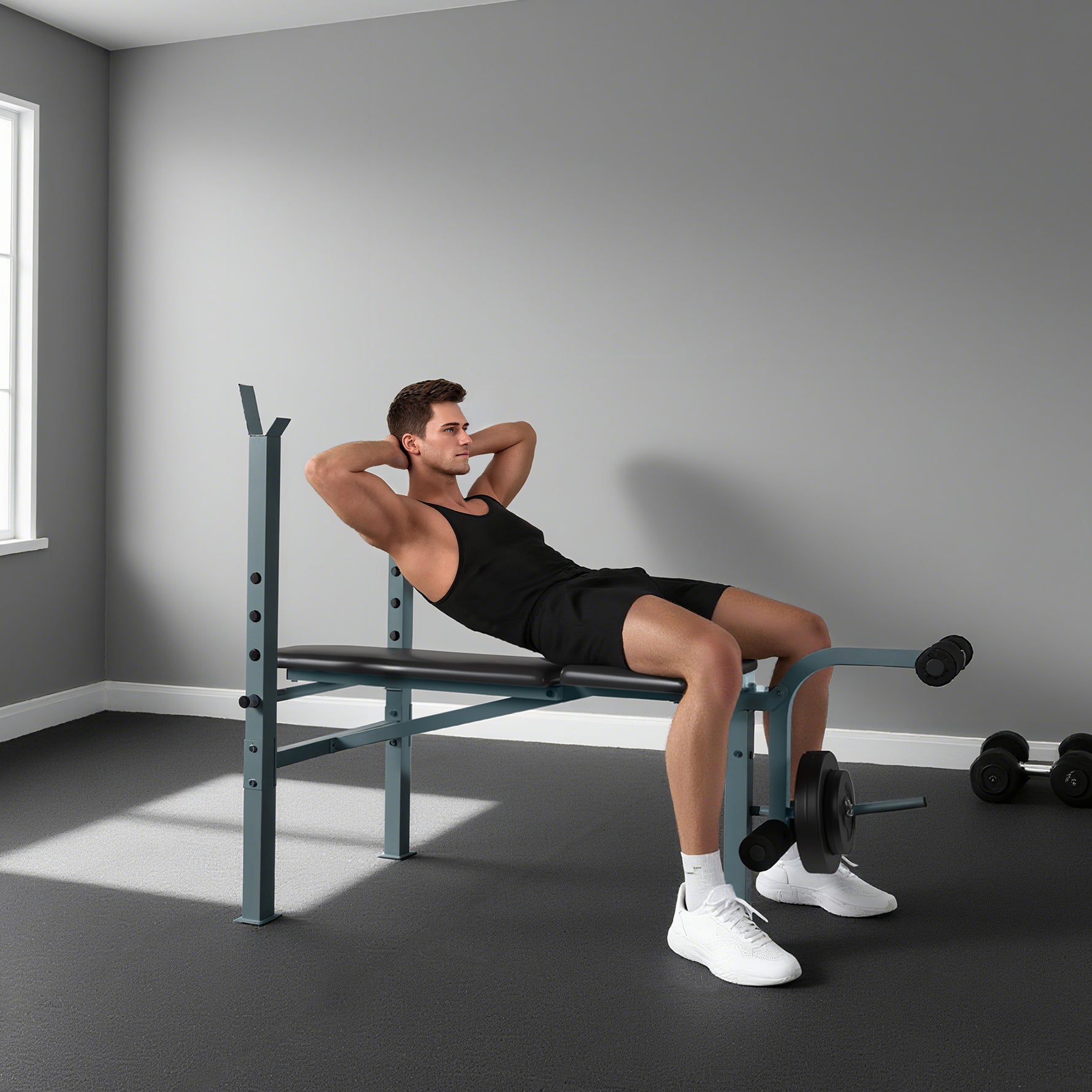 Banc de musculation Fitness banc d'haltérophilie entrainement complet dossier réglable curler