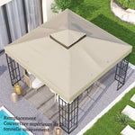 Toile pour tonnelle 3 x 3 m toile de rechange pour tonnelle à 2 niveaux protection UPF30+ trous de drainage crème