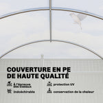Serre Tunnel de Jardin 18m², Serre de Jardin Tunnel avec Porte et 12 Fenêtres avec Moustiquaires, 295x597x200cm, Blanc
