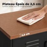 Buffet Salon Métallique, Meuble de Rangement Industriel avec 2 Portes et Étagère Réglable, 80 x 40 x 80 cm, Noir
