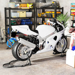 Béquille roue avant arrière charge 390 kg béquille d'atelier moto bras réglable en acier, fourche en forme de U + L noir