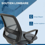 Fauteuil de bureau chaise de bureau assise haute réglable tabouret de bureau pivotant 360° maille respirante