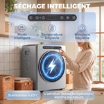 Ablufttrockner, elektrischer Wäschetrockner 1000 W 3 kg, 6 Trockenmodi, Timer, Edelstahl, silber