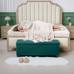 Banc de rangement bout de lit en velours côtelé avec couvercle, pour salon, chambre, entrée, 112 x 42 x 40 cm, vert