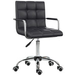 Chaise de bureau fauteuil manager pivotant hauteur réglable revêtement synthétique capitonné noir