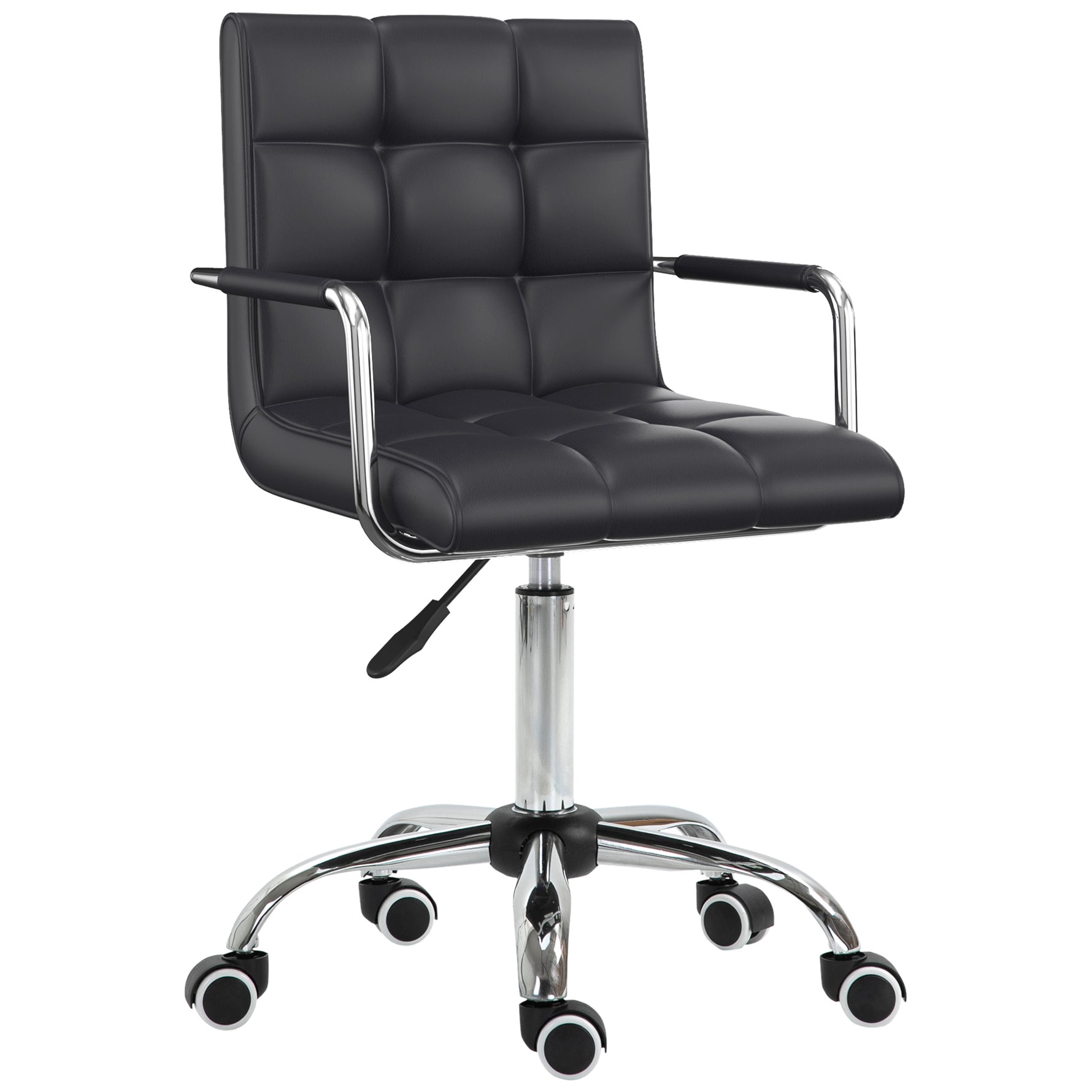 Chaise de bureau fauteuil manager pivotant hauteur réglable revêtement synthétique capitonné noir