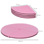 Tapis de Pole Dance Pliable - Tapis de Protection Ø 150 cm Épaisseur 5 cm - Revêtement Plastique Rose