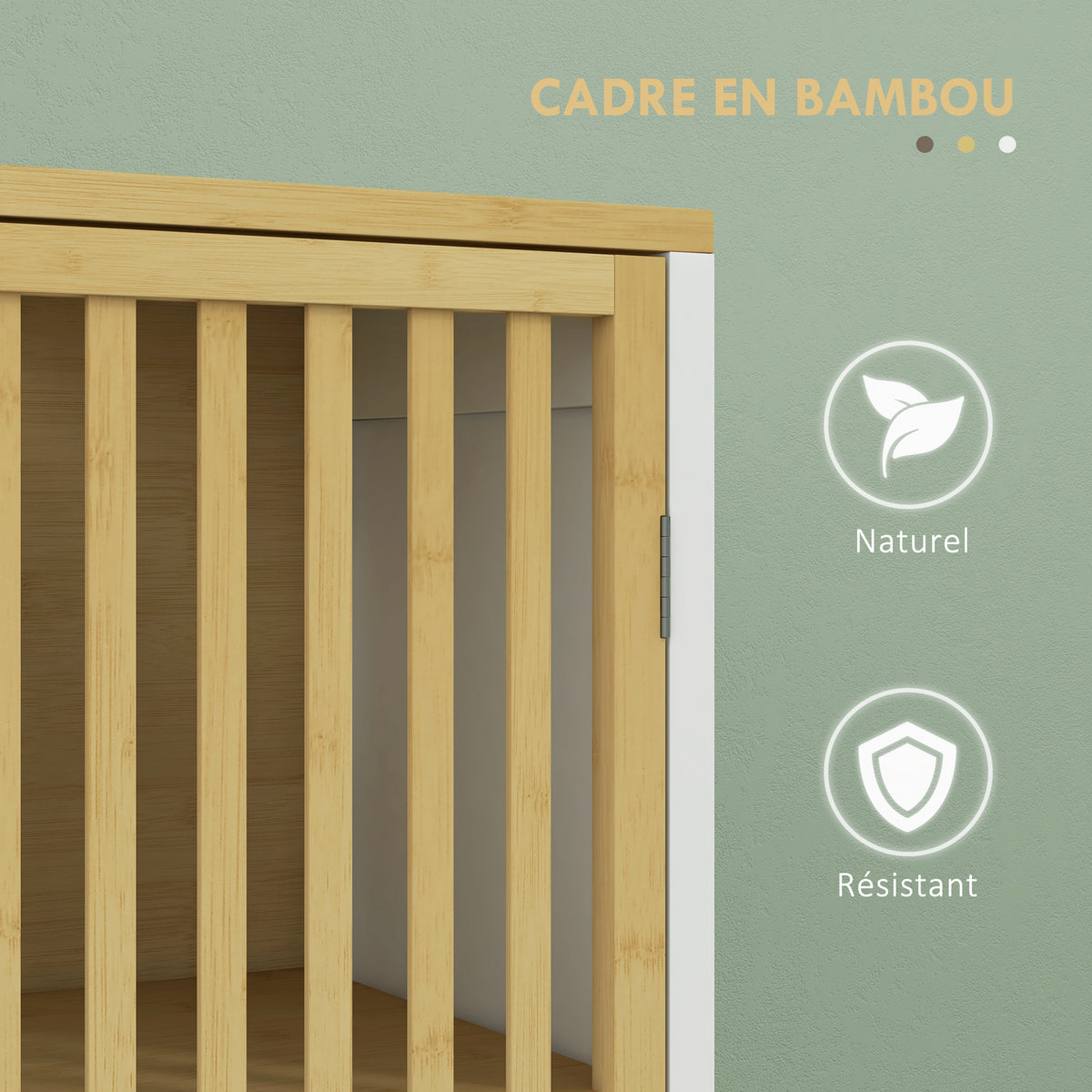 Meuble sous vasque 2 portes avec étagère réglable armoire de rangement pour lavabo 60 x 30 x 70 cm MDF et bambou