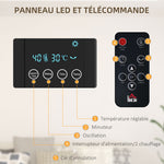 Radiateur soufflant mural chauffage céramique PTC - 1000 W / 2000 W oscillation minuterie avec télécommande noir