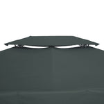 Toile de rechange pour pavillon tonnelle tente 3 x 4 m polyester haute densité 180 g/m² gris