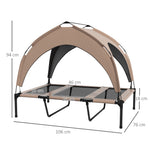 Lit pour chien chat sur pieds lit chien surélevé velum anti-UV oxford sac de transport 106 x 76 x 94 cm café