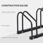 Râtelier 6 vélos range-vélos support de rangement pneu 65 mm sol ou mural pour VTT enfants BMX 179 x 33 x 27 cm acier noir