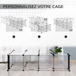 Lot de 2 enclos pour petits animaux design DIY cage modulable pour cochon d'Inde lapin chinchillas