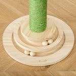 Arbre à chat griffoir forme de cactus en sisal naturel pompon suspendu et plateforme de jeu boules Ø 32 x 60 cm vert-8