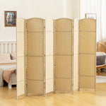 Paravent interieur en bois 6 panneaux 240 x 170 cm séparateur de pièce pliable pour salon, chambre à coucher, naturel