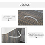 Panier à linge 100L avec 2 bacs bambou pliable couvercle poignée avec Sac amovible et lavable gris