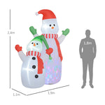 Bonhomme de neige gonflable de Noël, 240 cm, décoration gonflables de Noël avec lumières LED, blanc