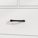 Buffet Cuisine, Meuble de Rangement avec 5 Tiroirs et Porte, Style Rustique, 100 x 40 x 94 cm, Blanc