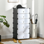 Armoire à chaussures modulable range chaussures meuble de rangement avec 6 cubes rectangulaires empilable en