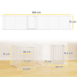 Barrière de sécurité en métal parc enclos pliable et modulable pour chien et enfant 6 panneaux 61 x 75 cm blanc