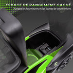 Voiture à pousser pour enfants porteur enfants 1 à 3 ans multi-équipée avec poignée de poussée, klaxon et volant, vert