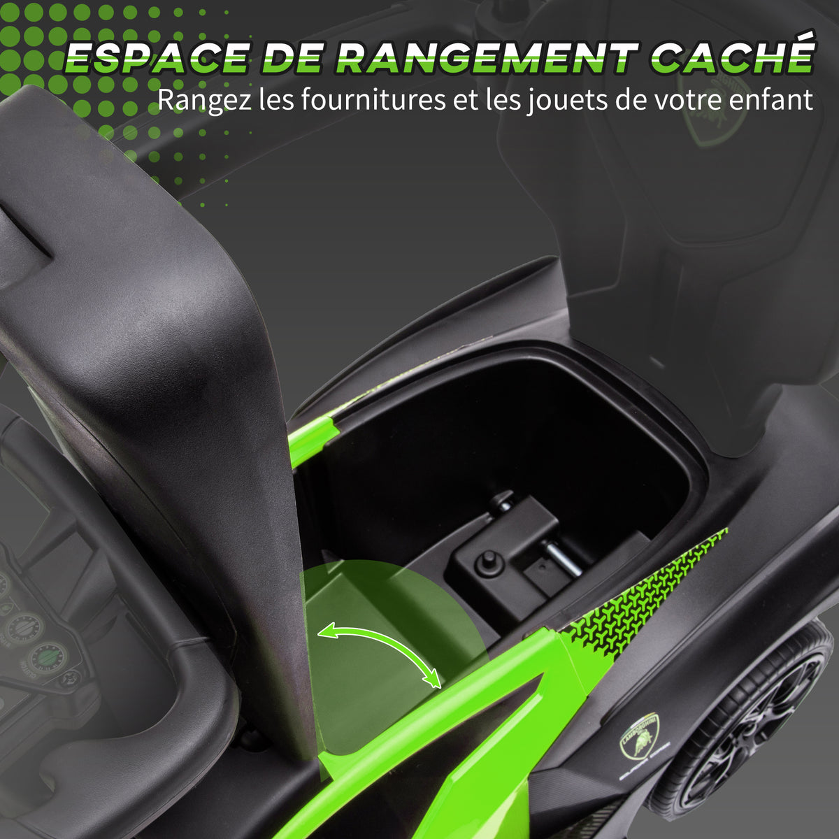 Voiture à pousser pour enfants porteur enfants 1 à 3 ans multi-équipée avec poignée de poussée, klaxon et volant, vert