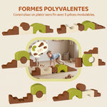 Parcours motricité bébé 5PCS, module en mousse souple avec housse en velours côtelé, multicolore
