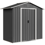 Abri de jardin en métal grand espace de rangement extérieur avec portes coulissantes 194 x 107 x 191 cm gris foncé