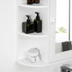 Armoire Murale avec Miroir Salle de Bain Meuble Miroir avec Rangement Toilettes 1 Porte + étagères latérales