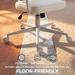 Chaise Bureau Ergonomique, Fauteuil de Bureau en Tissu Bouclette avec Hauteur Réglable, Fonction Bascule, Crème