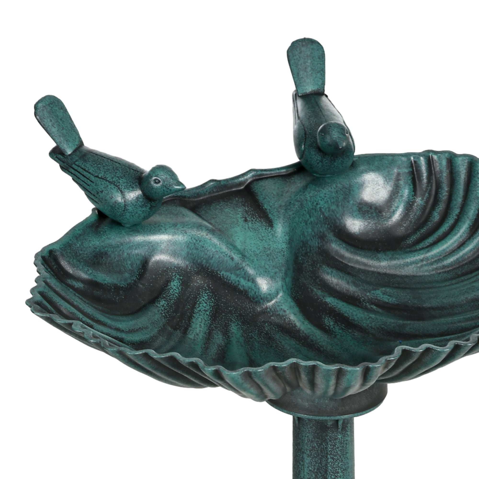 Bain d'oiseaux abreuvoir antique 81 cm avec base de jardinière, mangeoire et bassin à oiseaux sur pied, bronze vert