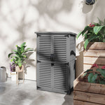 Armadio da giardino capanno per attrezzi in legno, 2 ripiani, tetto bitumato, porte a persiana, chiudibile a chiave, 75 x 50 x 118 cm, grigio