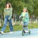 Trottinette enfants 6 à 12 ans, trottinette pliable à 2 roues, hauteur réglage, pour filles et garçons, scooter vert