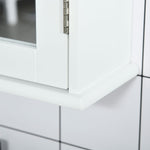 Badezimmer-Wandschrank mit Spiegel - Spiegelschrank - WC-Aufbewahrungsschrank - 1 Tür, 2 Ablagen - Glas MDF Weiß
