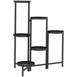 Support pour plantes 6 niveaux étagère plante ajustable et pliable en métal design sans vis porte 60 x 40 x 80 cm noir