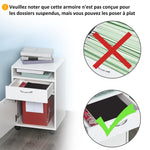Lot de 2 caissons de bureau rangement de bureau sur roulettes tiroir placard niche panneaux particules blanc