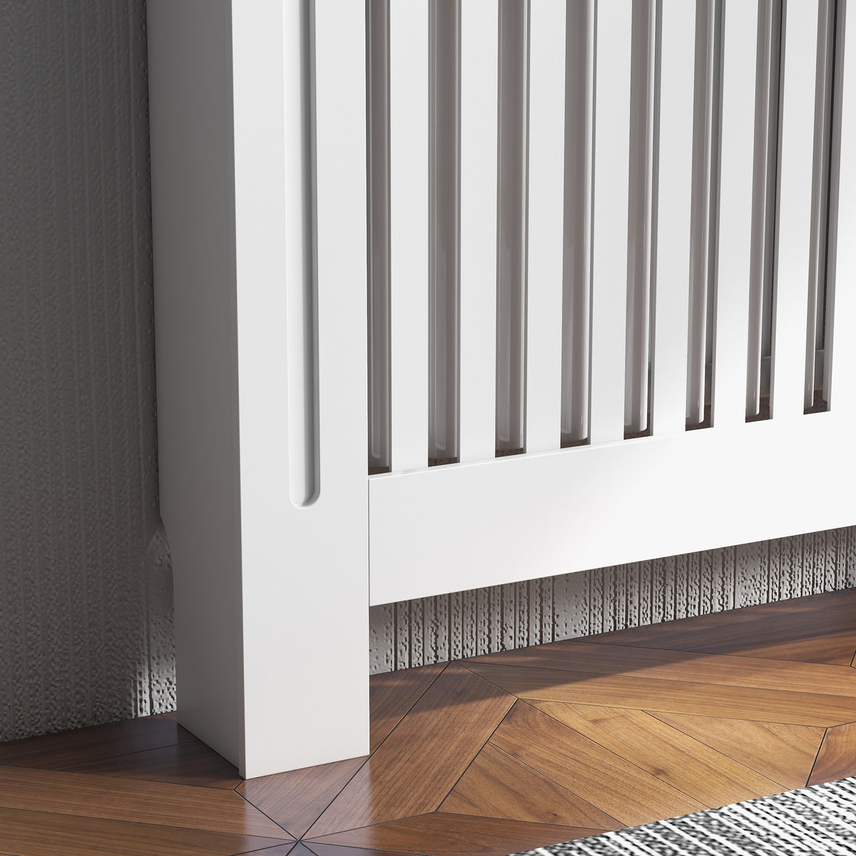 Cache-radiateur couverture radiateur Design couverture radiateur Panneau Cabinet 112L x 19l x 81H cm MDF Blanc