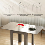 Tavolo da pranzo rettangolare allungabile per 4-6 persone, tavolo da cucina 70-140 cm, feltrini, grigio