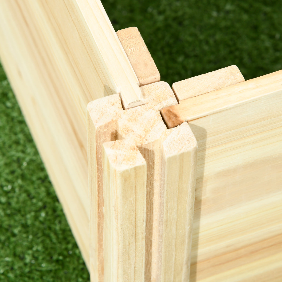 Jardinière avec treillis bac à fleurs jardinière de jardin dim. 230L x 60l x 110H cm effet bois naturel