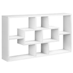 Étagère murale bibliothèque 8 cubes, meuble de rangement, design moderne, 85 x 14,5 x 47,5 cm, blanc