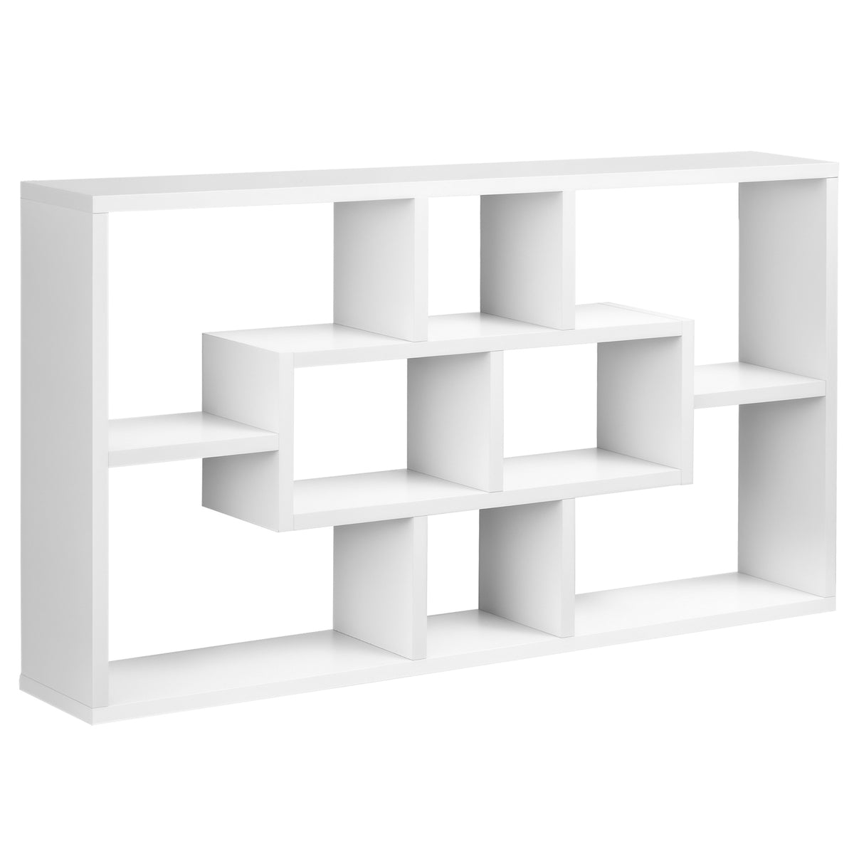 Étagère murale bibliothèque 8 cubes, meuble de rangement, design moderne, 85 x 14,5 x 47,5 cm, blanc