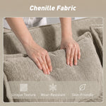 Canapé Convertible 2 Places 4 en 1, Canapé-Lit d'Angle en Chenille 167cm, Dossier Réglable, Assise Large, Marron